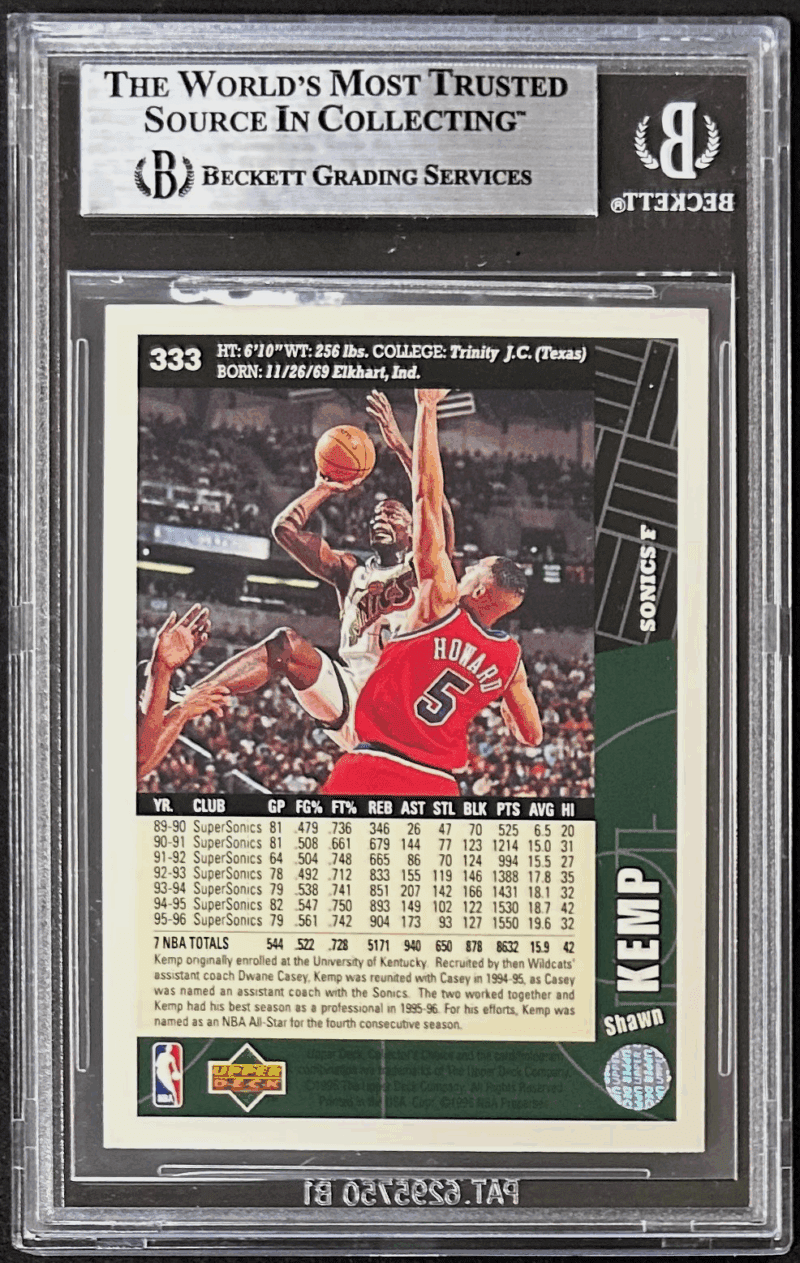 Shawn Kemp Signed 1996-97 UD Collectors Choice Card 333 BAS 17740260 Supersonics - Image 2