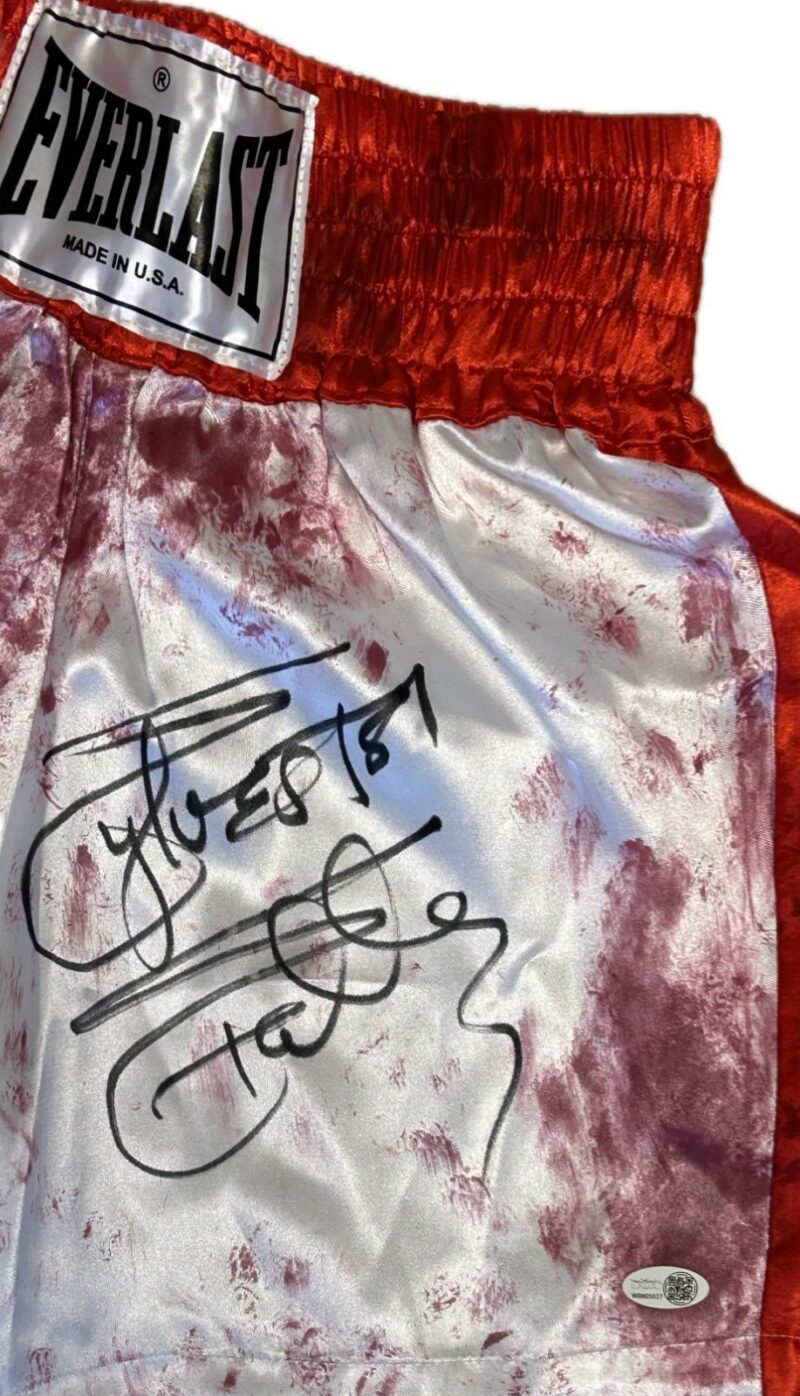 Sylvester Stallone Signed Rocky Framed Bloody Trunks JSA Authenticated - Image 4