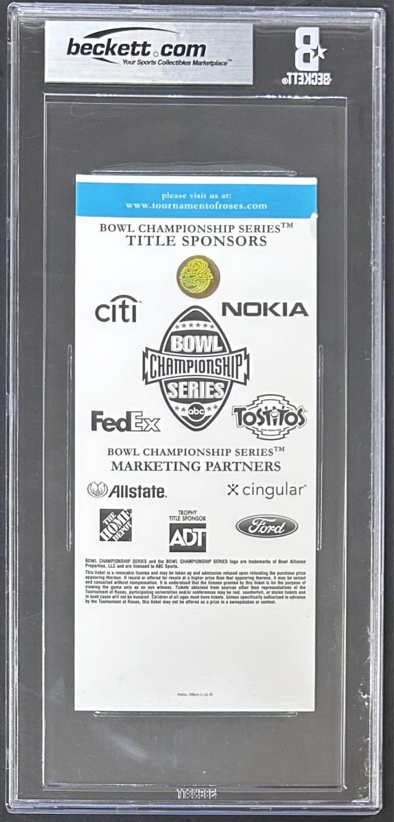 Vince Young Signed 2006 Rose Bowl BCS Championship Game Full Ticket BAS 16946375 - Image 2