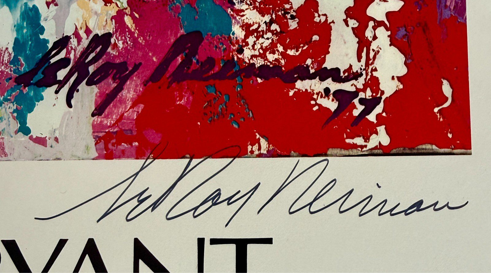 LeRoy Neiman Signed Paul "Bear" Bryant Poster 32x22 1/2 Beckett Authenticated - Image 3