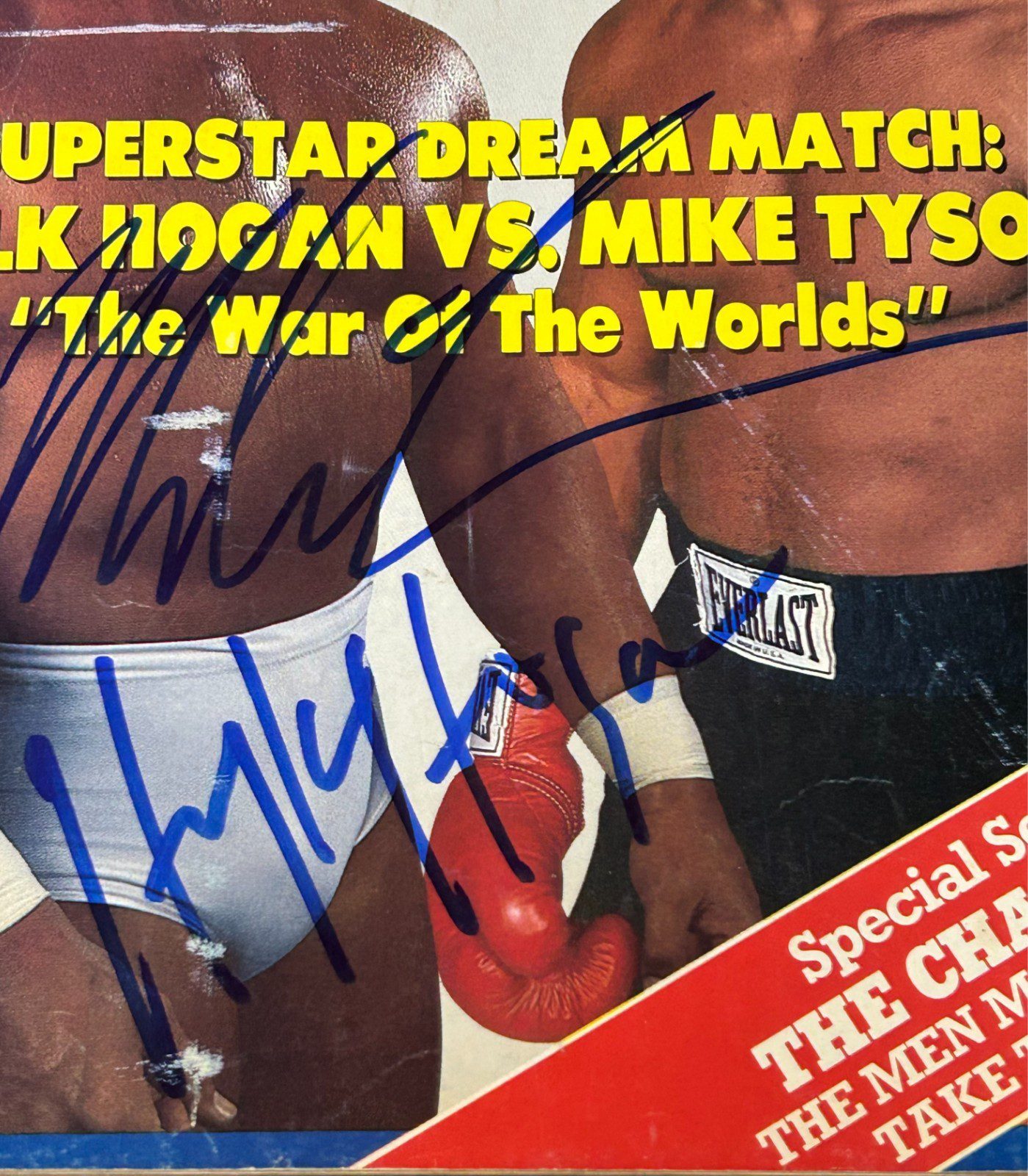 Mike Tyson Hulk Hogan Signed Wrestling Superstars Magazine JSA & Tyson Authen - Image 2