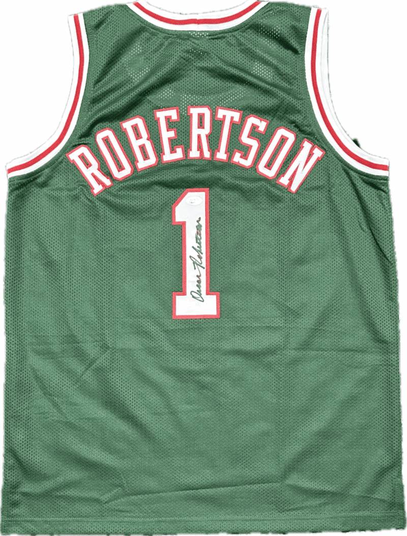 Oscar Robertson Signed Autographed Green Jersey JSA Authenticated