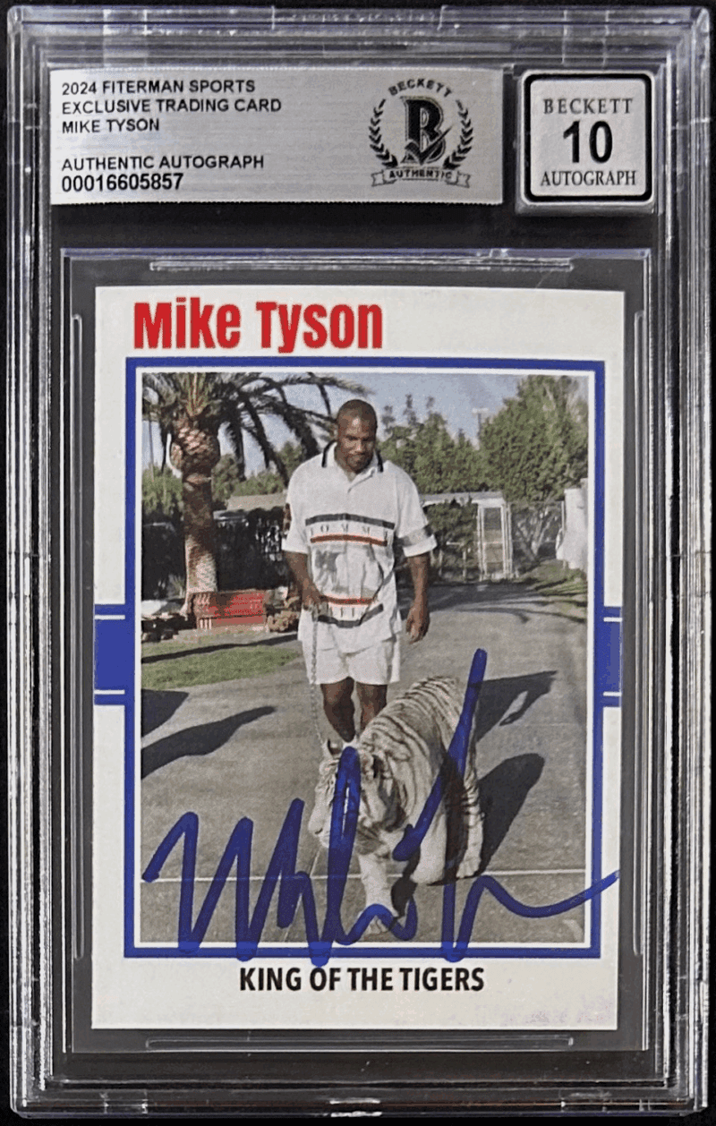 Mike Tyson Signed 2024 Fiterman Sports Exclusive Card BAS 16605857 Auto 10 Tiger