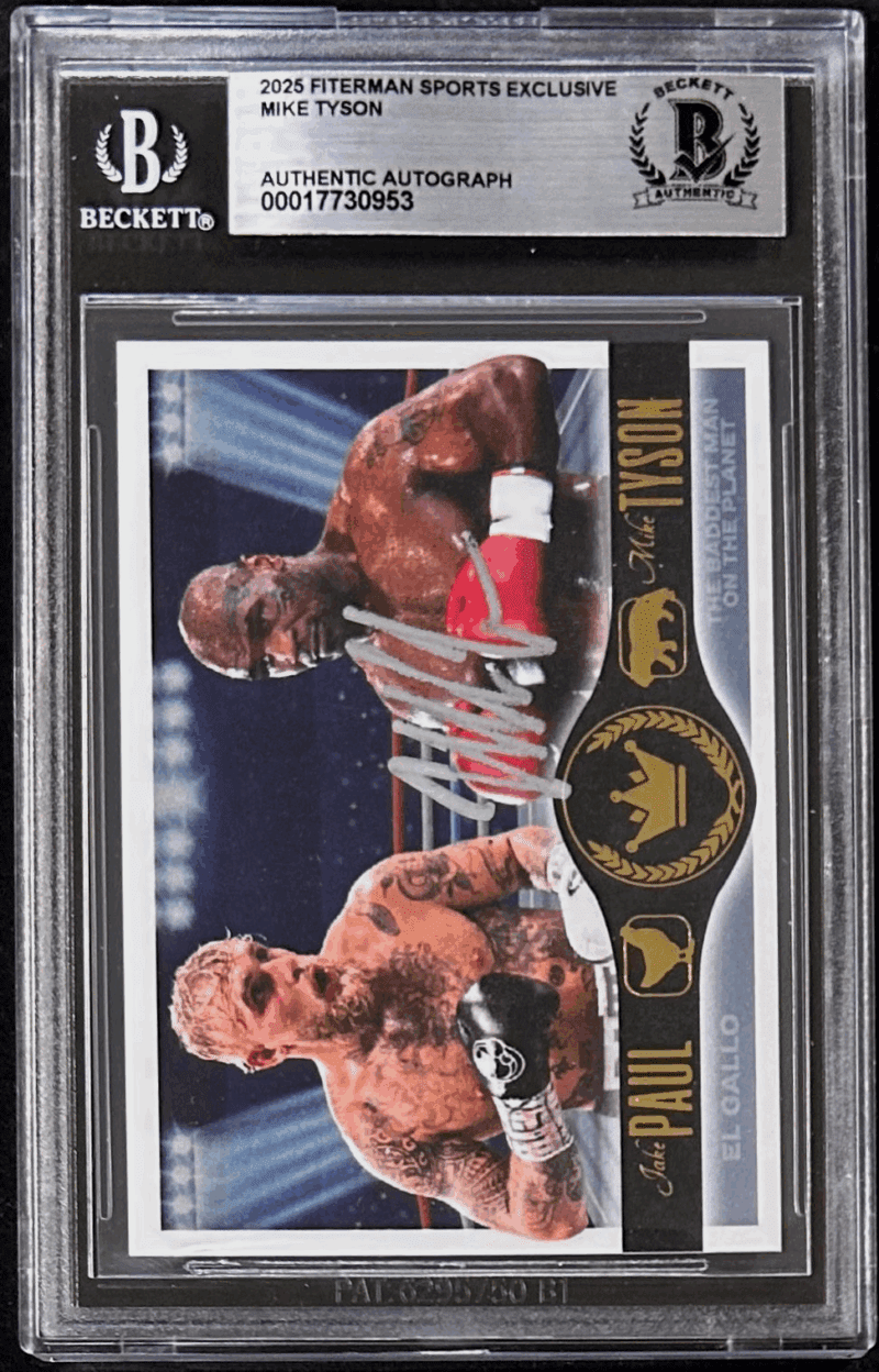 Mike Tyson Signed 2025 Fiterman Sports Exclusive Card BAS 17730953 Tyson vs Paul - Image 2