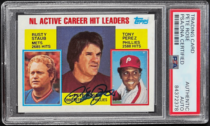 Pete Rose Signed 1984 Topps Card #702 PSA/DNA 84372378 Philadelphia Phillies