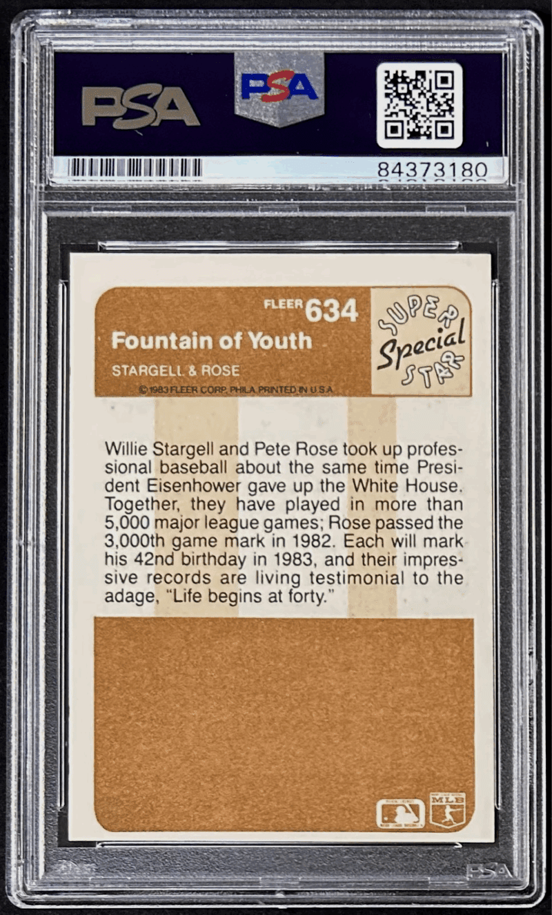 Pete Rose Signed 1983 Fleer Card #634 PSA/DNA 84373180 Philadelphia Phillies - Image 2