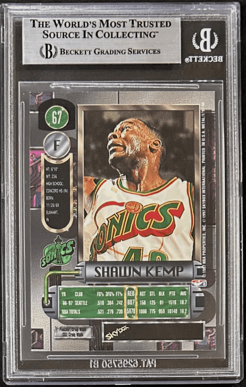 Shawn Kemp Signed 1997-98 Metal Universe Card #67 BAS 17740330 Supersonics - Image 2