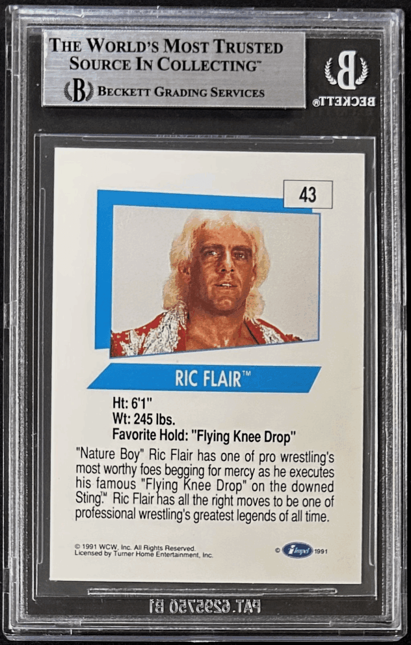 Ric Flair Signed 1991 Impel WCW Card #43 Beckett 18338929 - Image 2