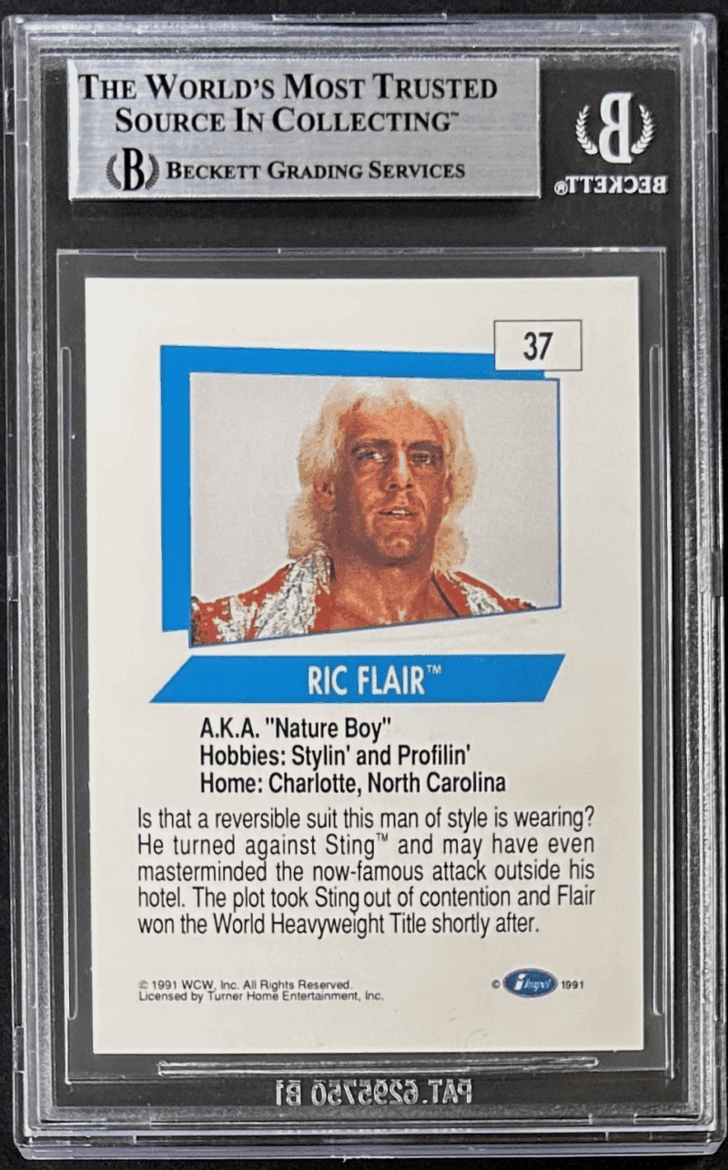 Ric Flair Signed 1991 Impel WCW Card #37 Beckett 18338914 - Image 2