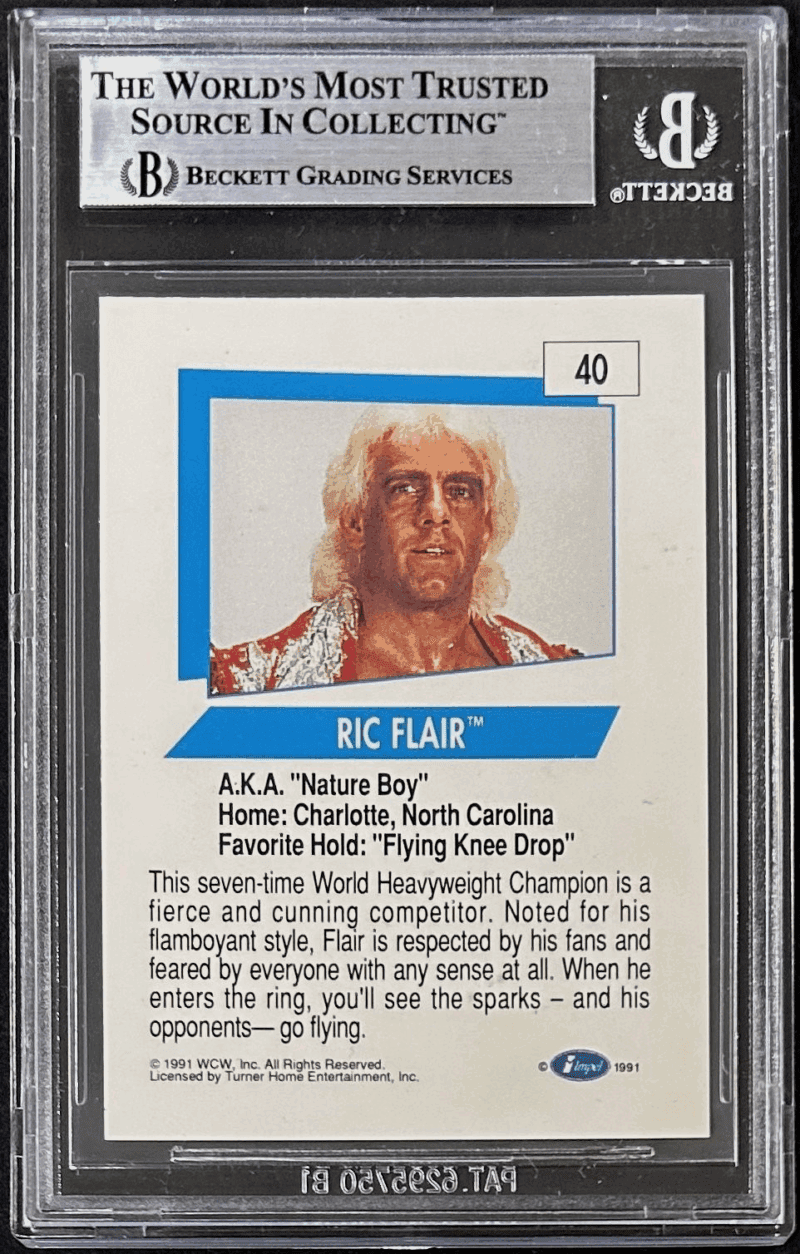 Ric Flair Signed 1991 Impel WCW Card #40 Beckett 18338912 - Image 2