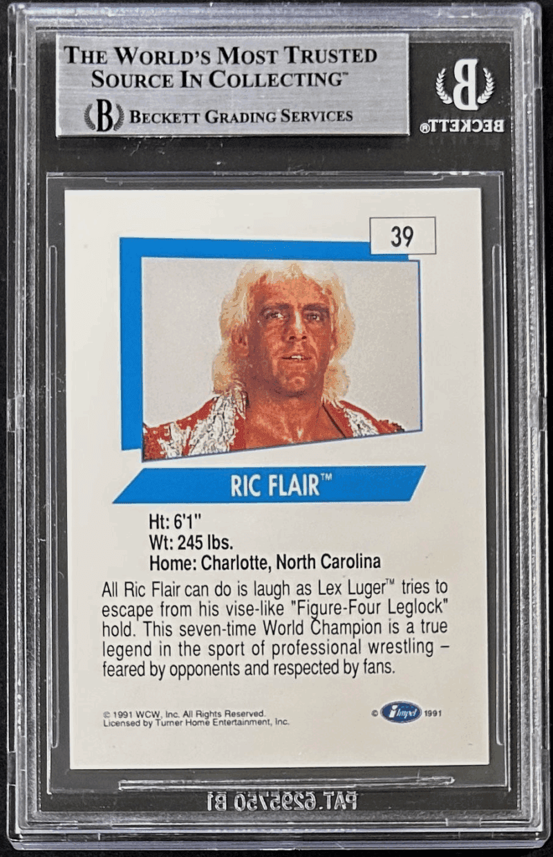 Ric Flair Signed 1991 Impel WCW Card #39 Beckett 18338916 - Image 2