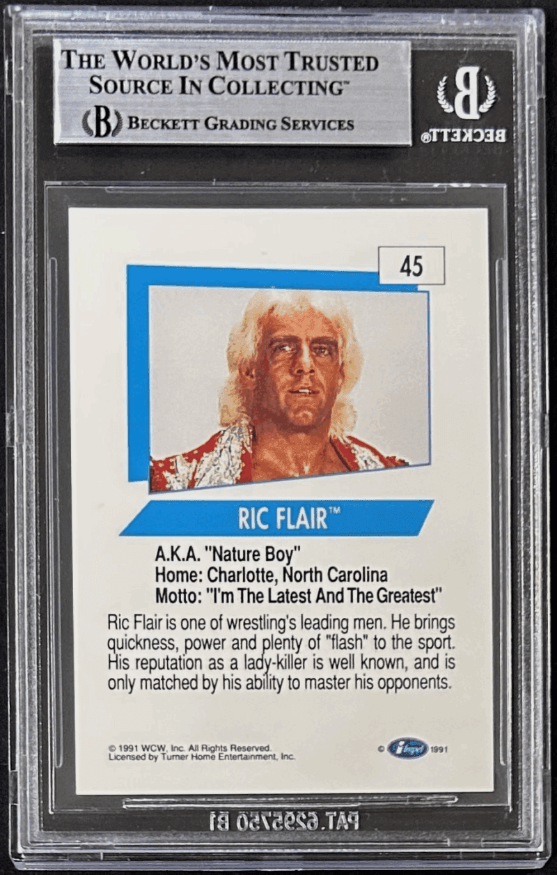 Ric Flair Signed 1991 Impel WCW Card #45 Beckett 18338910 - Image 2