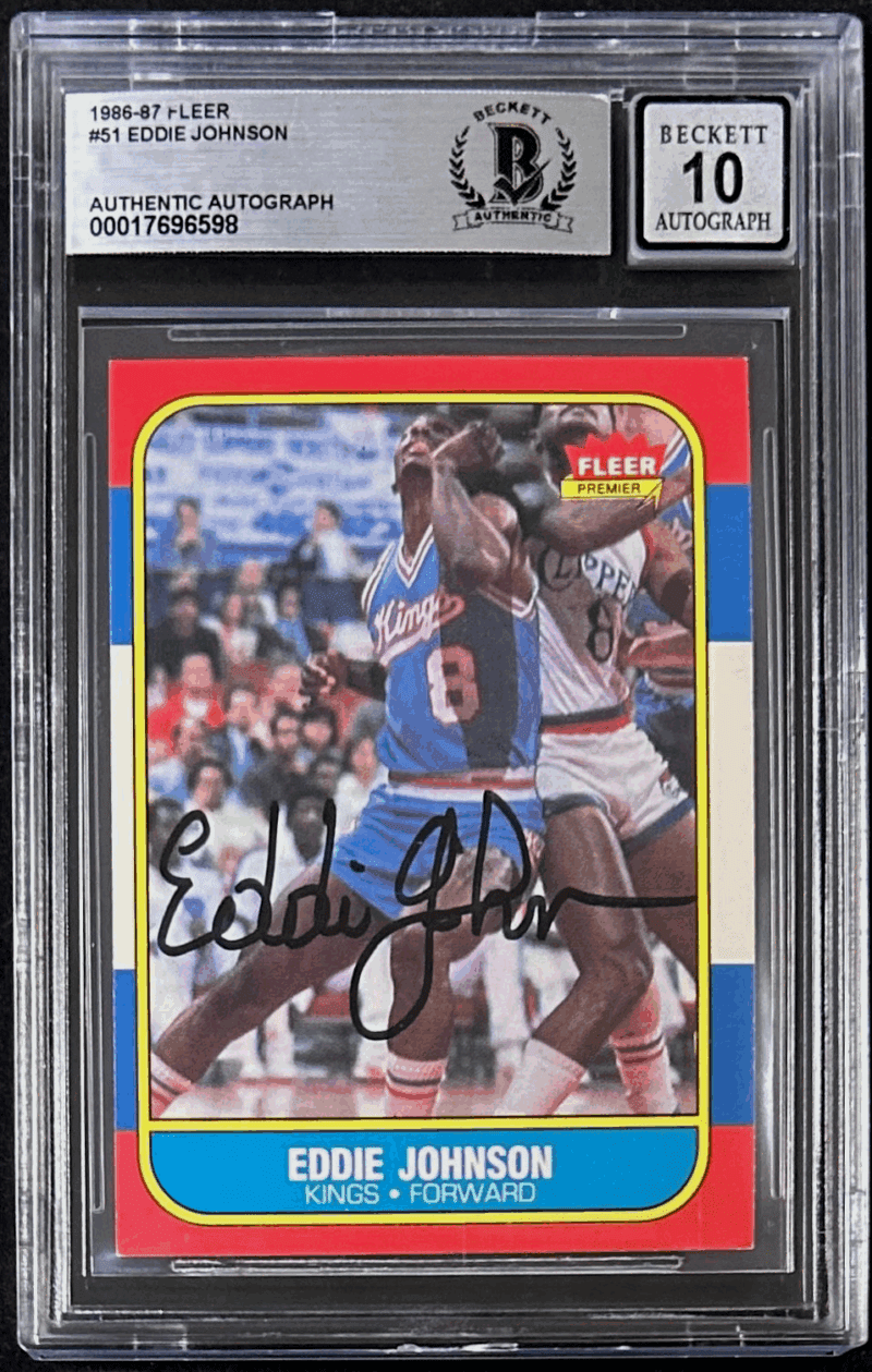 Eddie Johnson Signed Autographed 1986-87 Fleer Card #51 Beckett 17696598 Auto 10