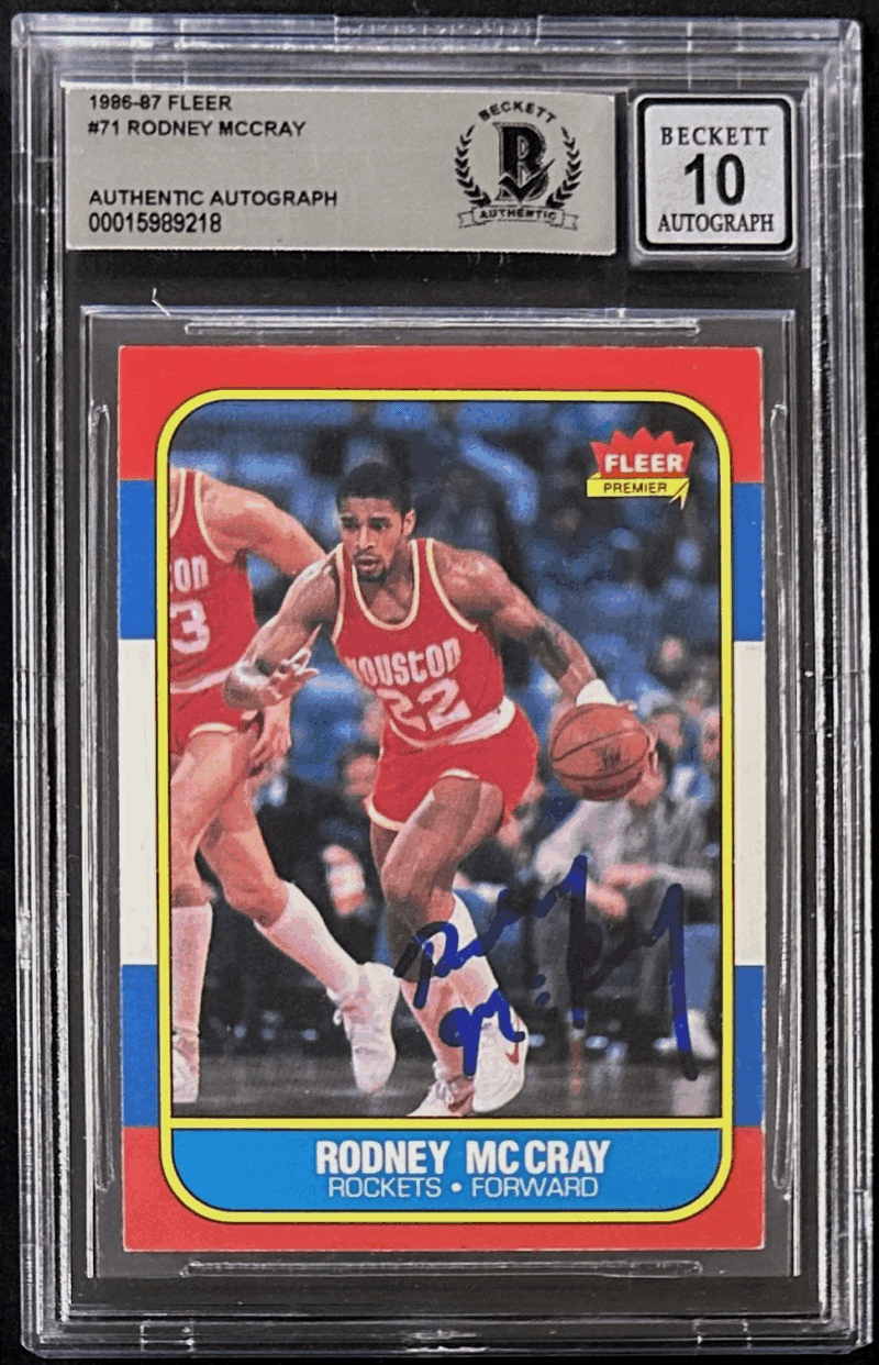 Rodney McCray Signed Autographed 1986-87 Fleer Card #71 Beckett 15989218 Auto 10