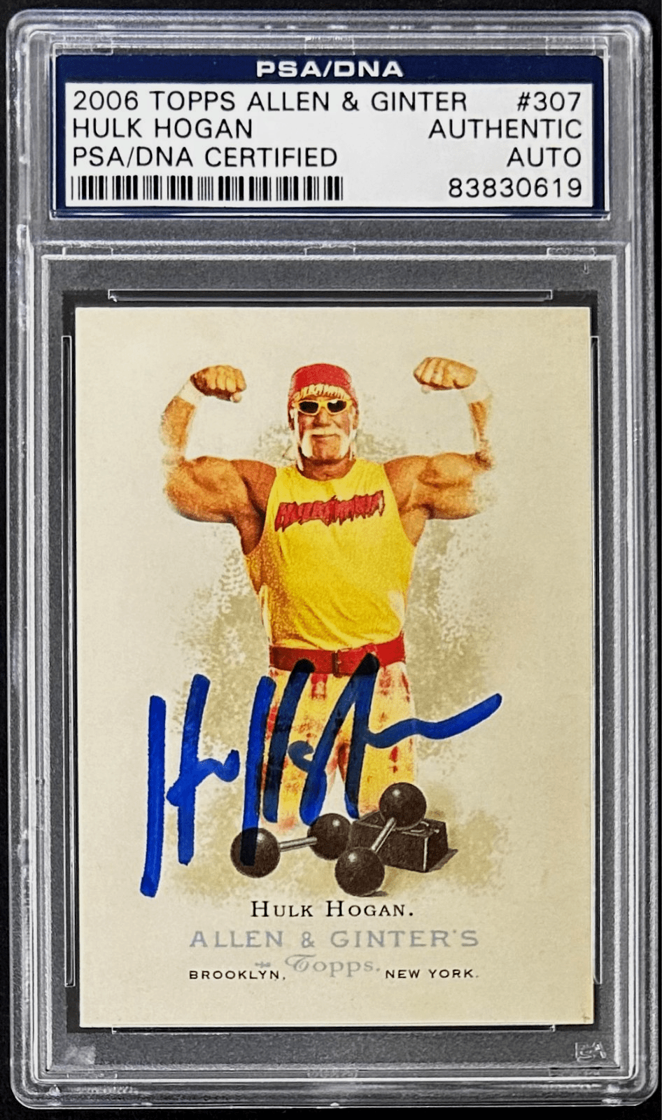 Hulk Hogan "Hulkster" Signed 2006 Topps Allen & Ginter Card #307 PSA 83830619