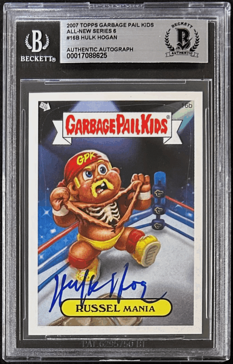 Hulk Hogan Signed 2007 Topps Garbage Pail Kids Card #16B BAS 17088625