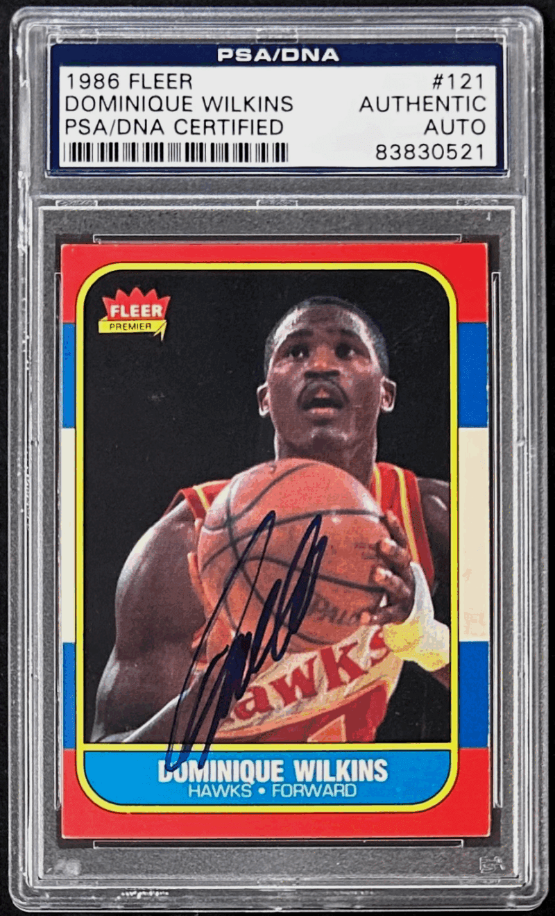 Dominique Wilkins Signed Autographed 1986-87 Fleer #121 PSA/DNA 83830521