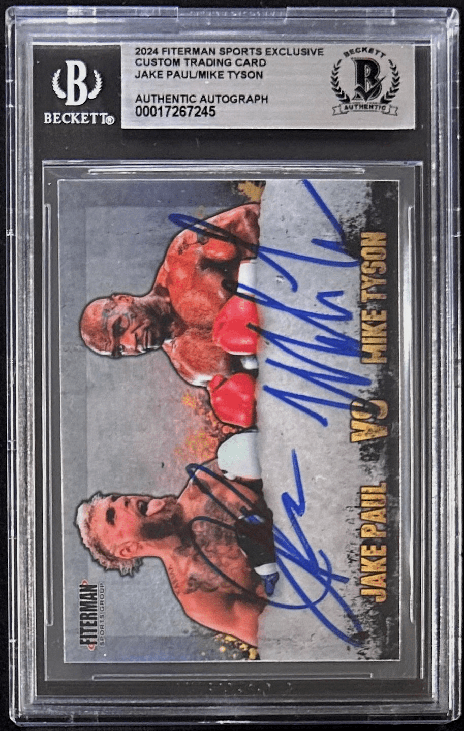 Mike Tyson & Jake Paul Dual Signed Exclusive Trading Card Beckett 17267245 - Image 2