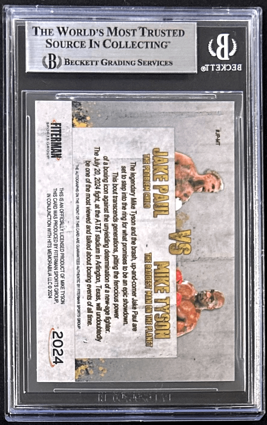 Mike Tyson & Jake Paul Dual Signed Exclusive Trading Card Beckett 17267245 - Image 4
