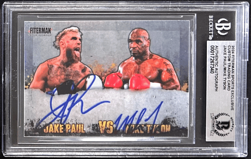 Mike Tyson & Jake Paul Dual Signed Exclusive Trading Card Beckett 17267340