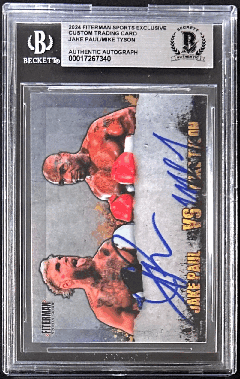 Mike Tyson & Jake Paul Dual Signed Exclusive Trading Card Beckett 17267340 - Image 2