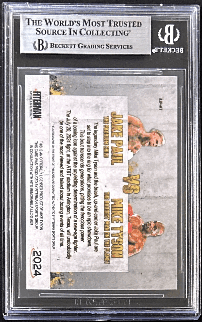 Mike Tyson & Jake Paul Dual Signed Exclusive Trading Card Beckett 17267340 - Image 4