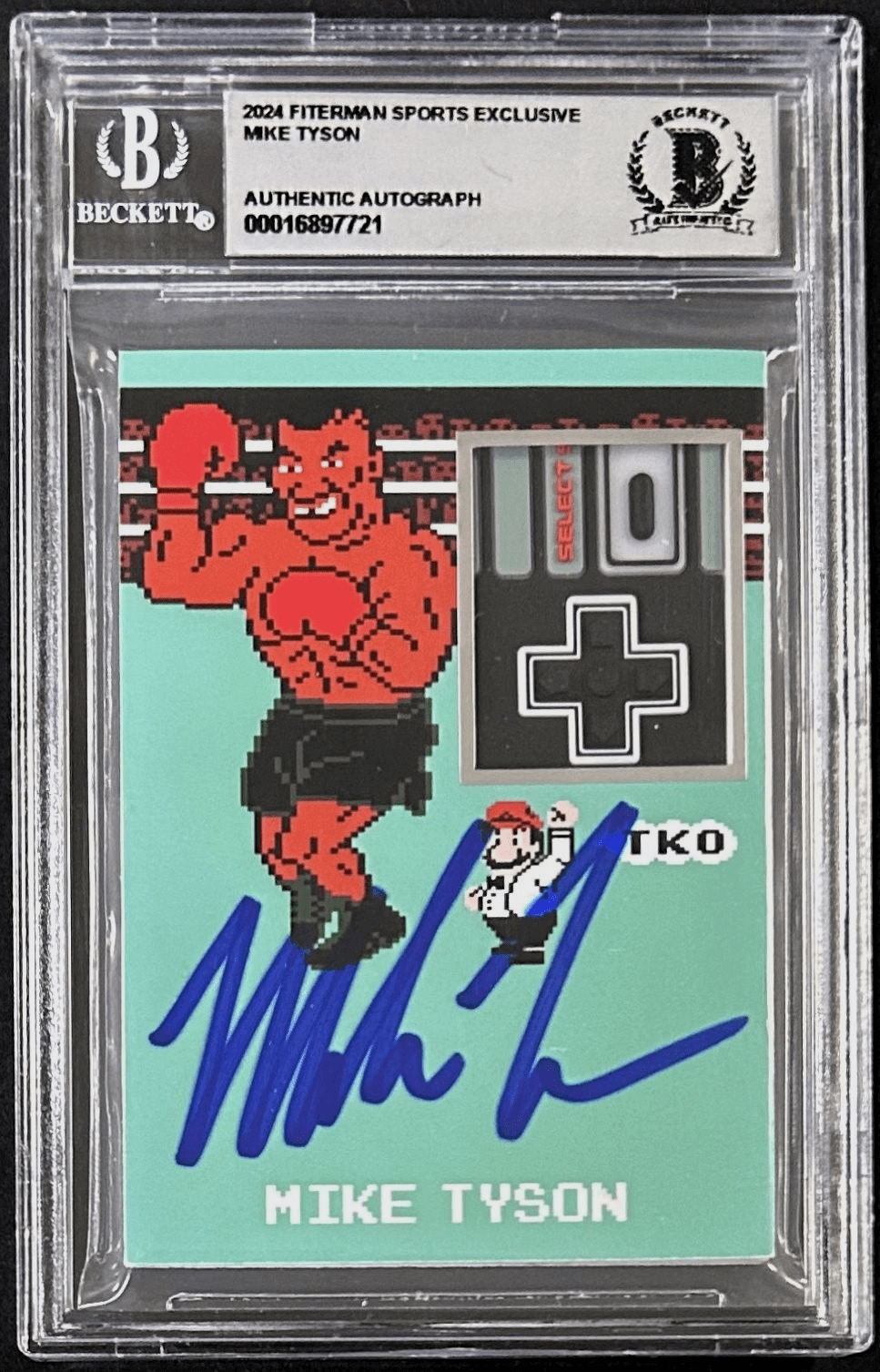 MIKE TYSON 2024 Fiterman Sports Exclusive Punch Out Signed Card BAS 16897721 B