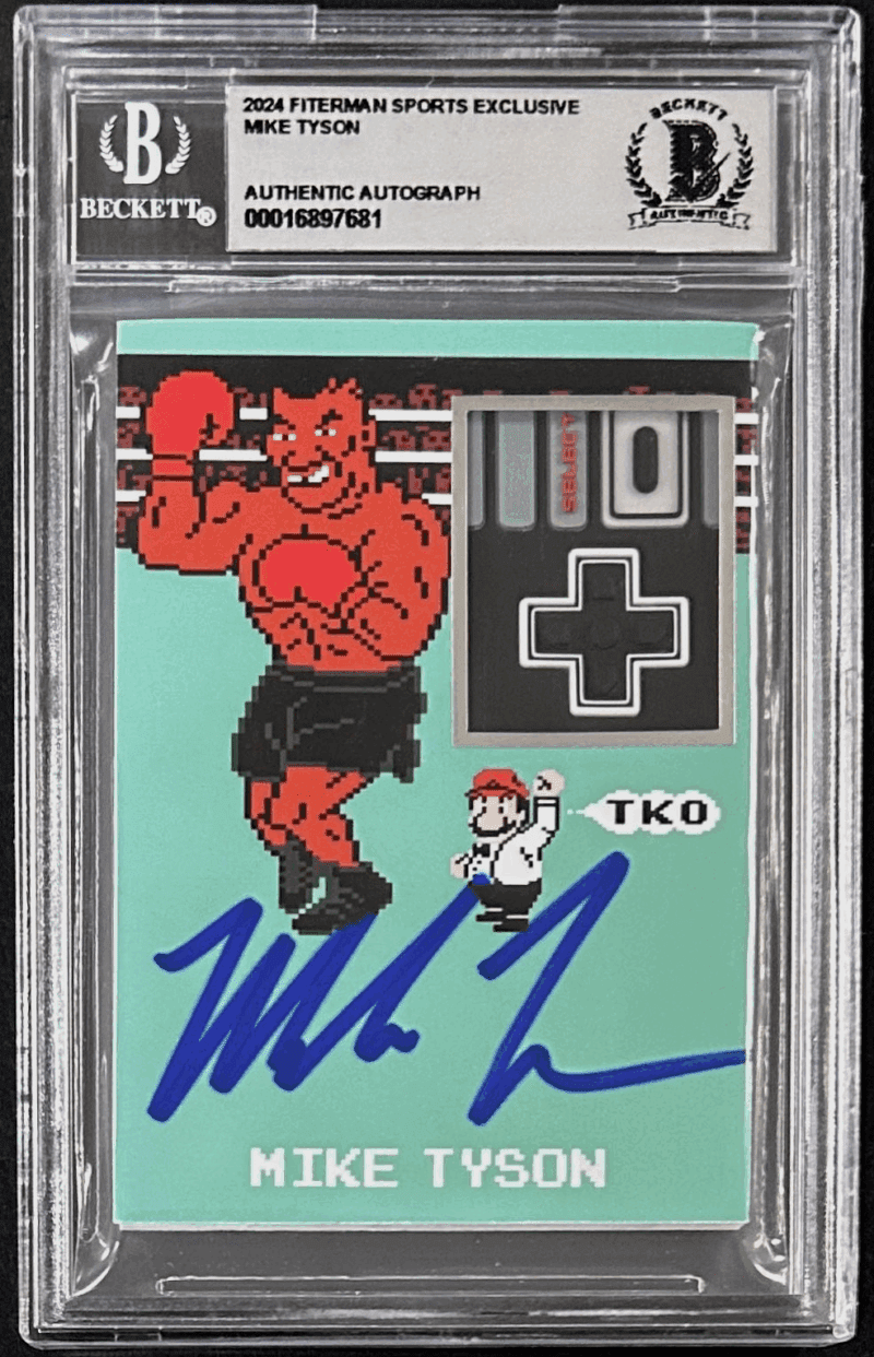 MIKE TYSON 2024 Fiterman Sports Exclusive Punch Out Signed Card BAS 16897681 B