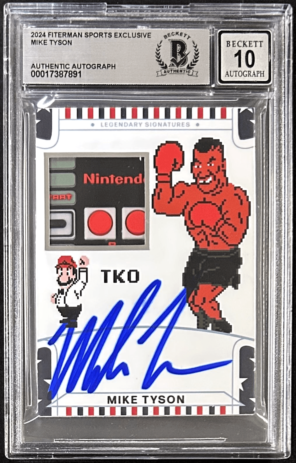 MIKE TYSON 2024 Fiterman Sports Exclusive Punch Out Signed Card BAS 17387891 A