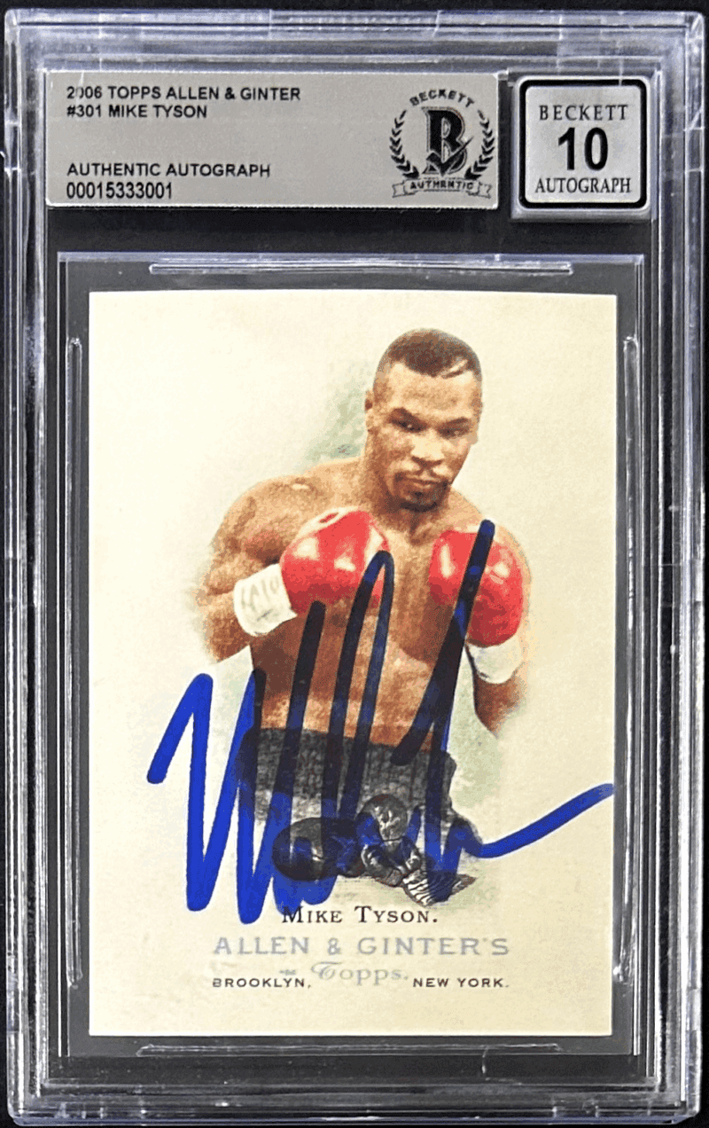 Mike Tyson Signed 2006 Topps Allen & Ginter Card #301 Beckett 15333001 Auto 10