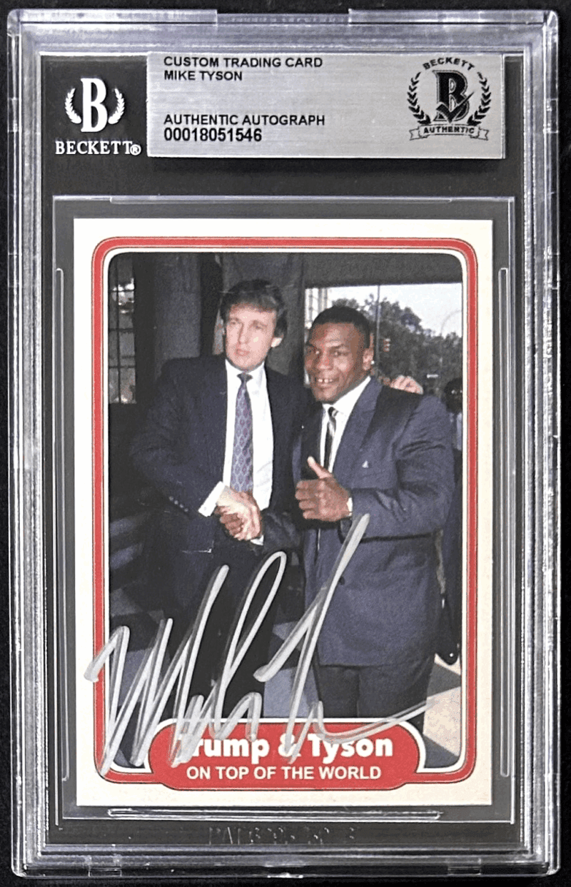 Mike Tyson Signed 2024 Fiterman Exclusive Card Beckett 18051546 President Trump