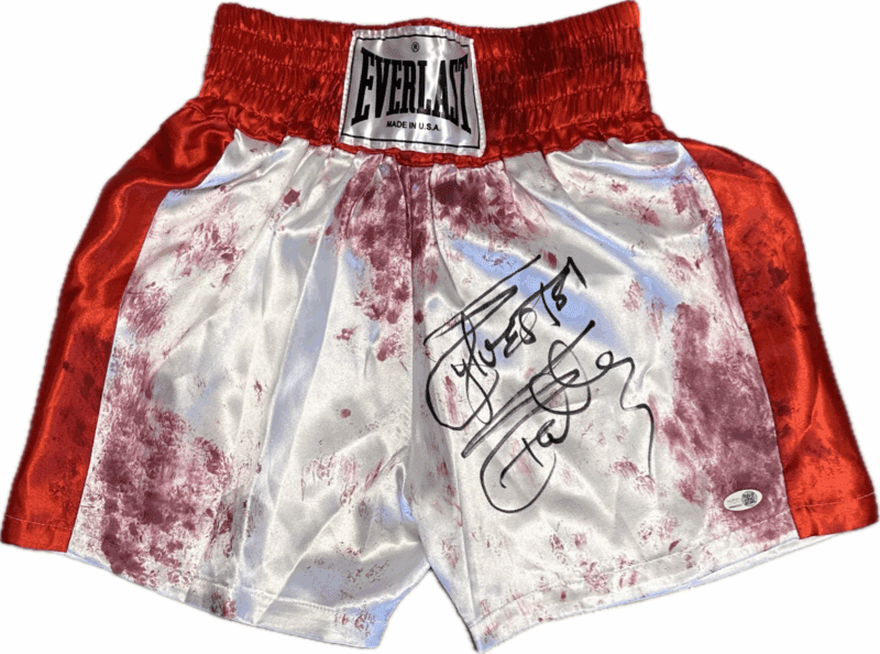 Sylvester Stallone Signed Rocky Framed Bloody Trunks JSA Authenticated - Image 2