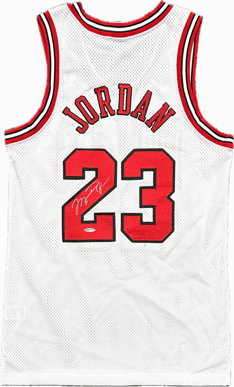 Michael Jordan Signed Nike White Chicago Bulls #23 Jersey Upper Deck & GOAT
