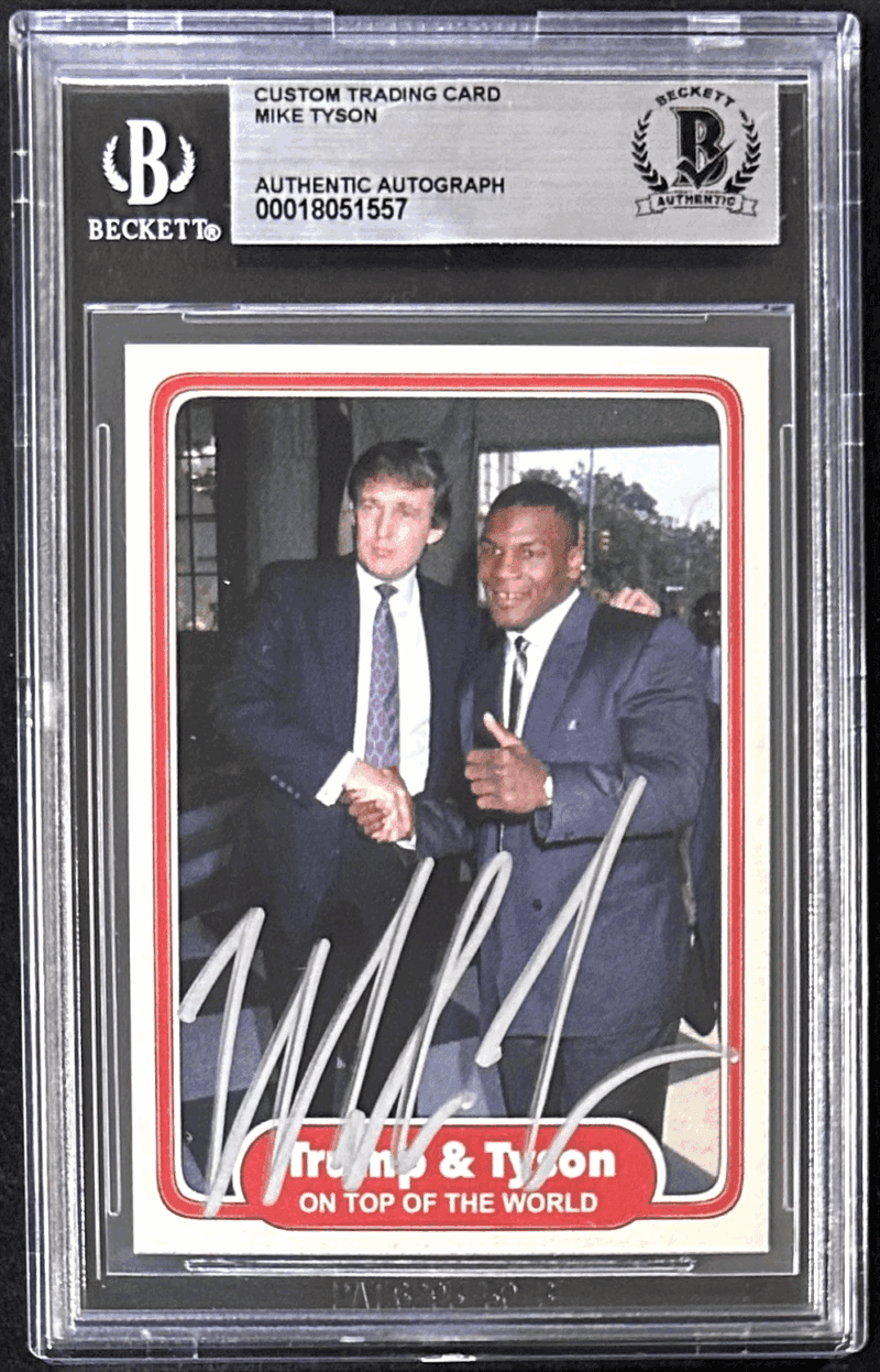Mike Tyson Signed 2024 Fiterman Exclusive Card Beckett 18051557 President Trump