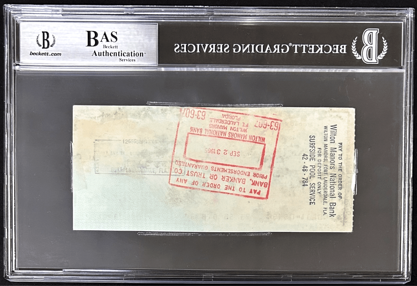 Rocco "ROCKY" Marchegiano Signed Autographed 9/22/1965 Check Beckett 16116292 - Image 3