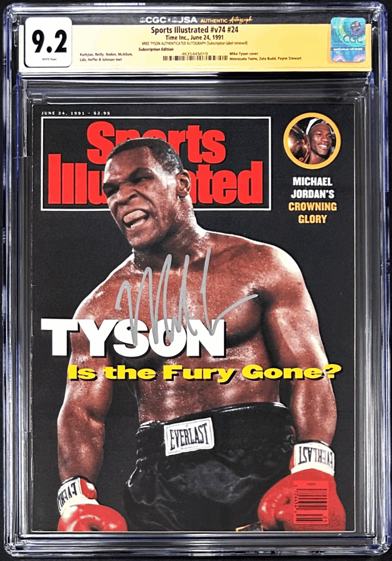 Mike Tyson Signed Sports Illustrated Magazine 6/24/1991 CGC 9.2 JSA POP 1