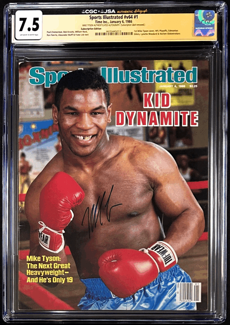 Mike Tyson Signed Sports Illustrated Magazine 1/6/1986 CGC 7.5 JSA 1st Issue