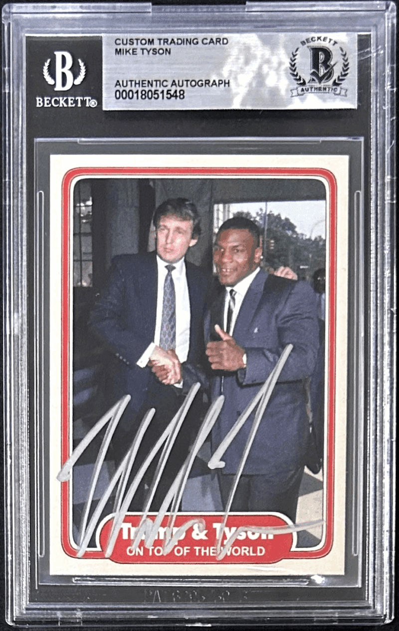 Mike Tyson Signed 2024 Fiterman Exclusive Card Beckett 18051548 President Trump