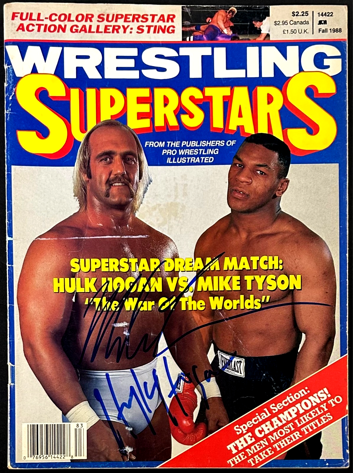 Mike Tyson Hulk Hogan Signed Wrestling Superstars Magazine JSA & Tyson Authen