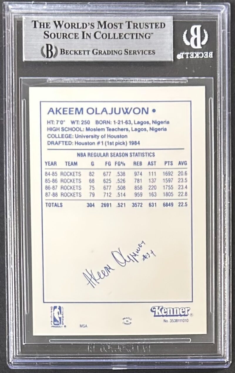 Hakeem Olajuwon Signed 1988 Kenner Starting Lineup #55 Beckett 16911559 Rockets - Image 2