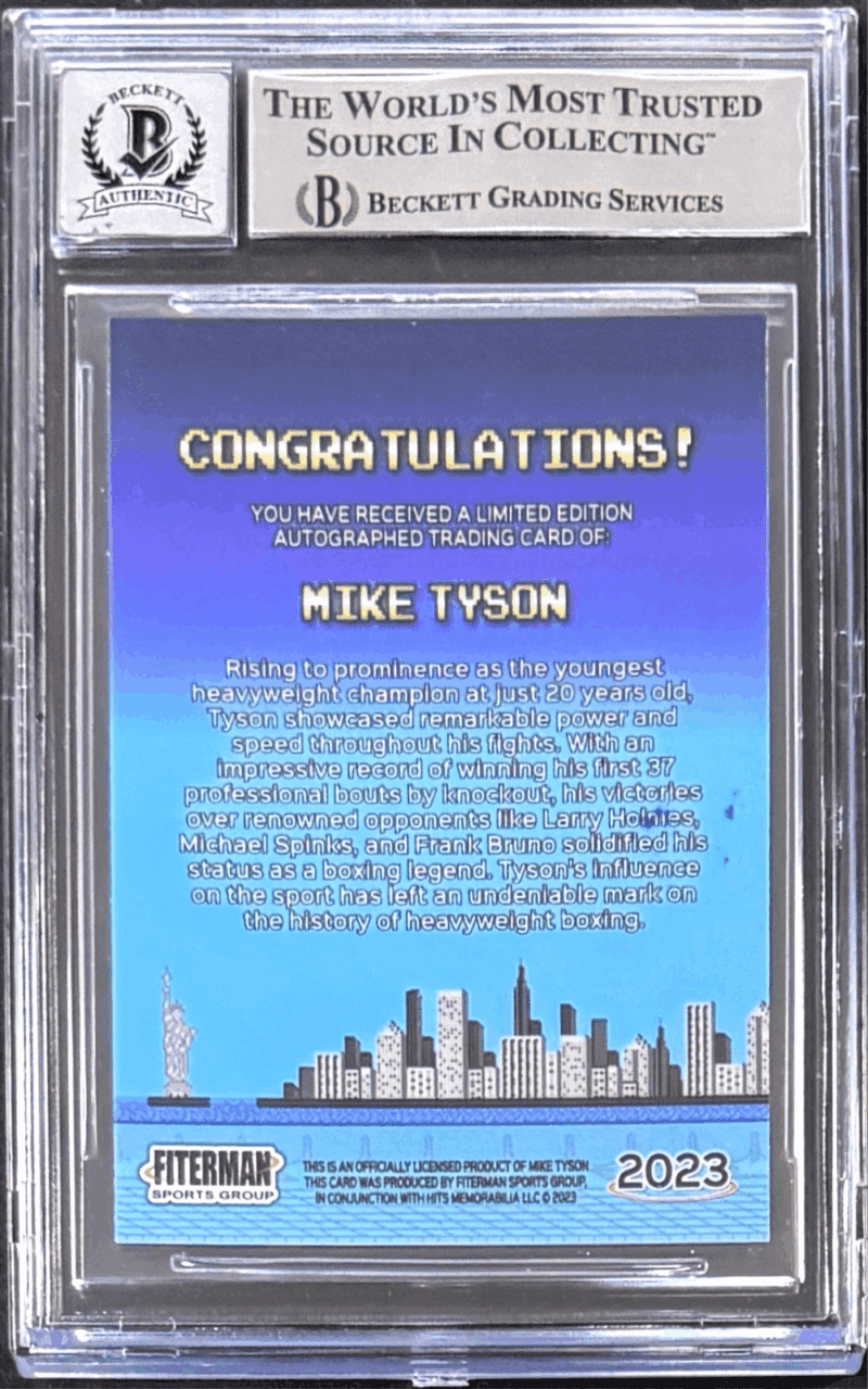 Mike Tyson Signed 2024 Fiterman Sports Exclusive Card BAS 16605567 PO 3 Auto 10 - Image 2