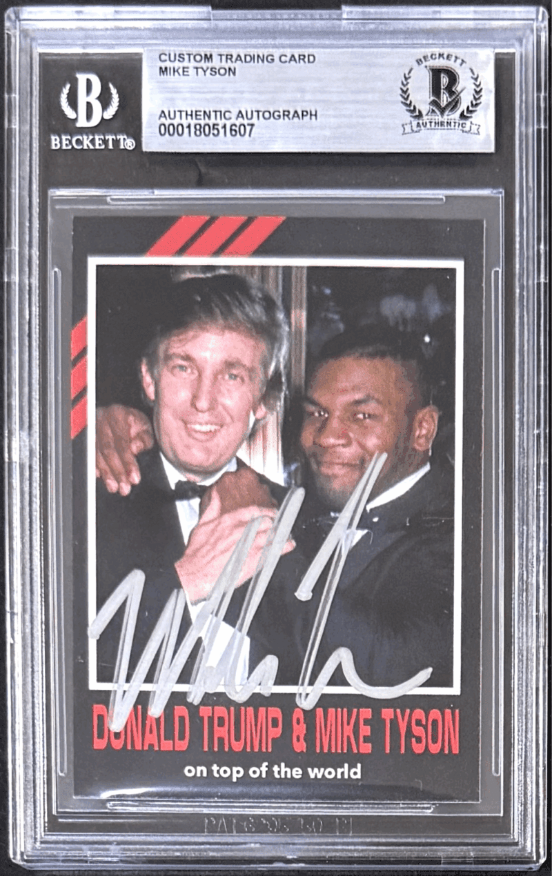 Mike Tyson Signed 2024 Fiterman Exclusive Card Beckett 18051607 President Trump