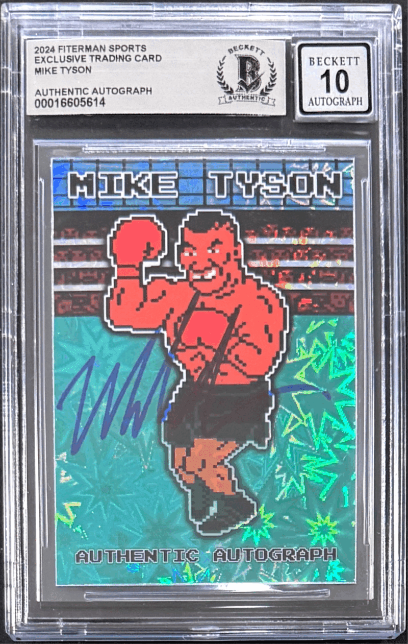 Mike Tyson Signed 2024 Fiterman Sports Exclusive Card BAS 16605614 PO 3 Auto 10