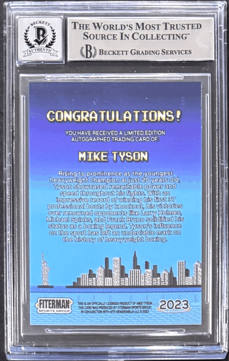 Mike Tyson Signed 2024 Fiterman Sports Exclusive Card BAS 16605614 PO 3 Auto 10 - Image 2