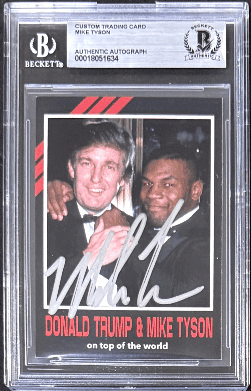 Mike Tyson Signed 2024 Fiterman Exclusive Card Beckett 18051634 President Trump