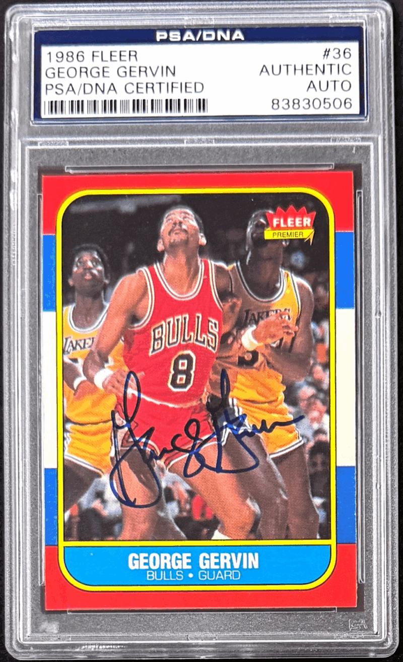 George Gervin Signed Autographed 1986-87 Fleer Card #36 PSA/DNA 83830506