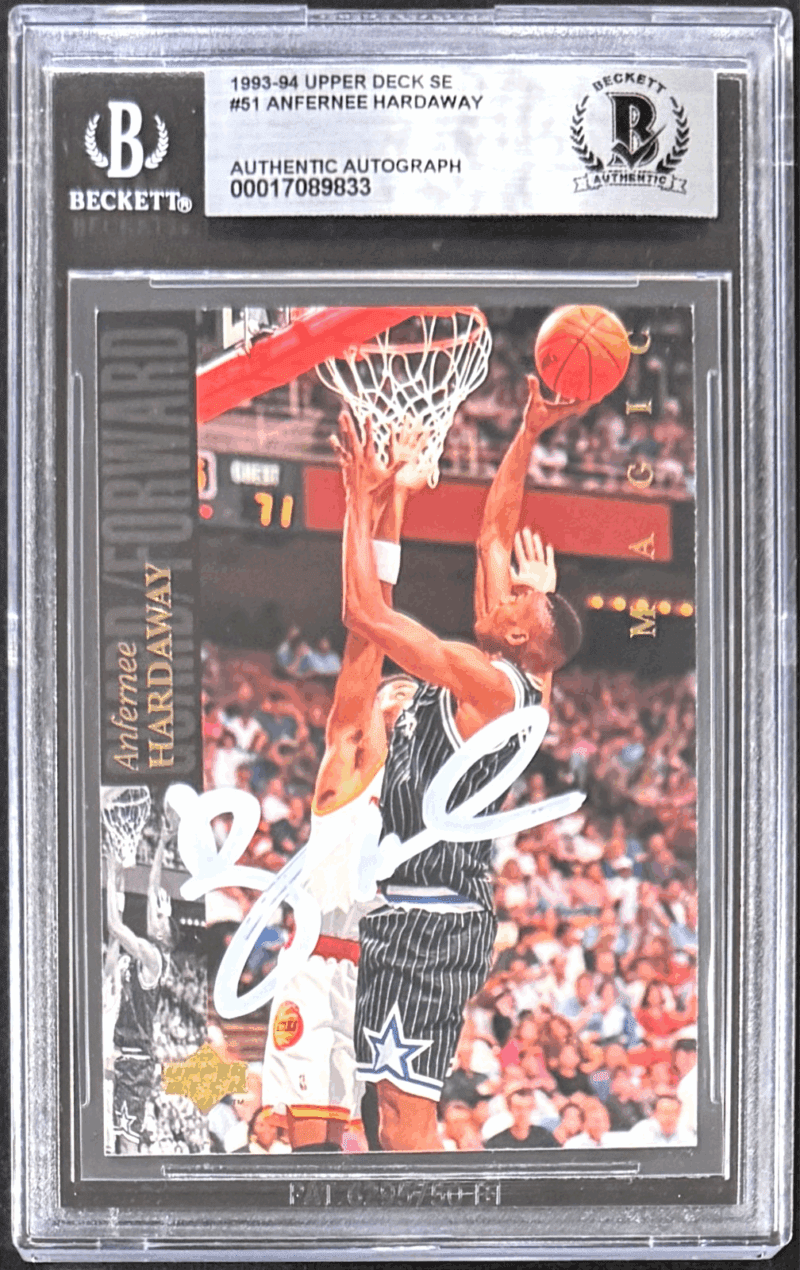 Anfernee Penny Hardaway 1993-94 Upper Deck SE Signed Card #51 Beckett 17089833
