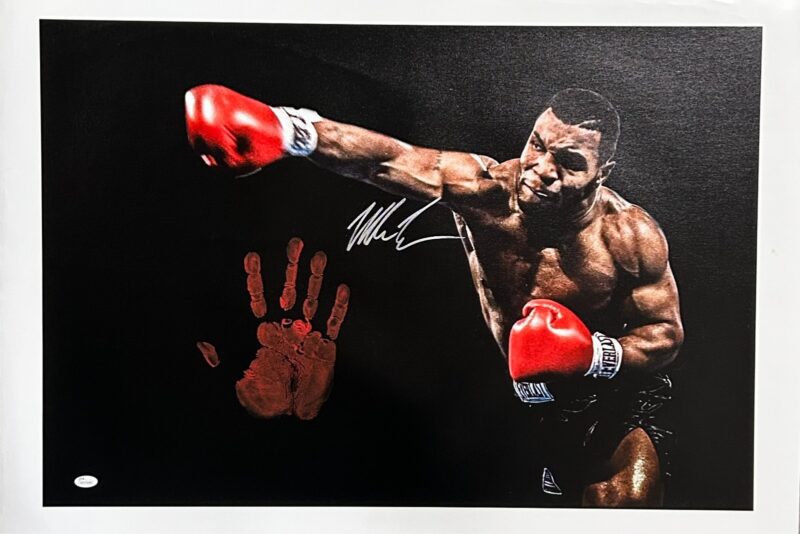 MIKE TYSON AUTOGRAPHED ORIGINAL HANDPRINT UNSTRECHED 20x36 CANVAS JSA WP276686 - Image 2