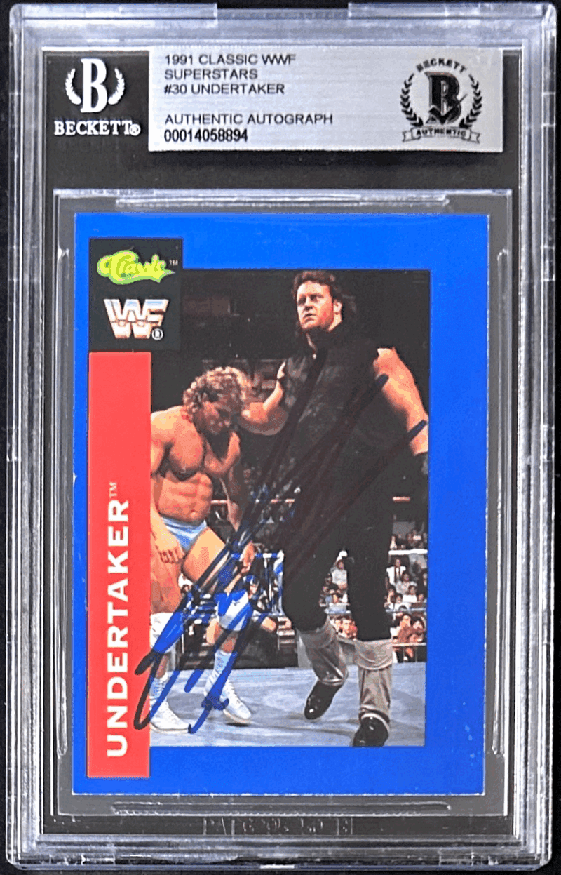 UNDERTAKER Signed 1991 Classic WWF Superstars Card #30 Beckett 14058894