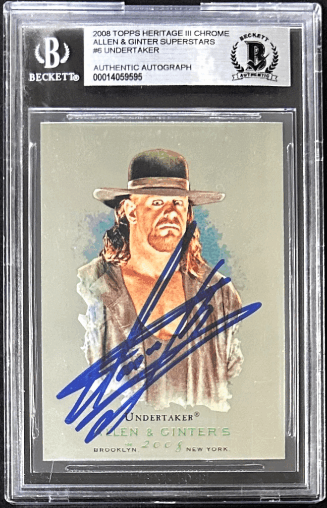 【Perth】シークレット RISER CONCERT ランダムトレカ 落下物 Undertaker Signed 2008 Topps Allen & Ginter WWE Card #6 Beckett